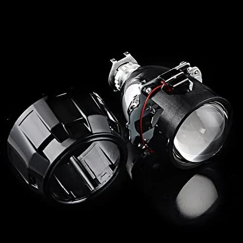 Astra Depot 2.5 inch H1 Bi-Xenon Front Lamp Projector Lens | Chrome Housing, Clear Lens, 2 Pack thumbnail 7
