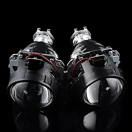 Astra Depot 2.5 inch H1 Bi-Xenon Front Lamp Projector Lens | Chrome Housing, Clear Lens, 2 Pack thumbnail 8