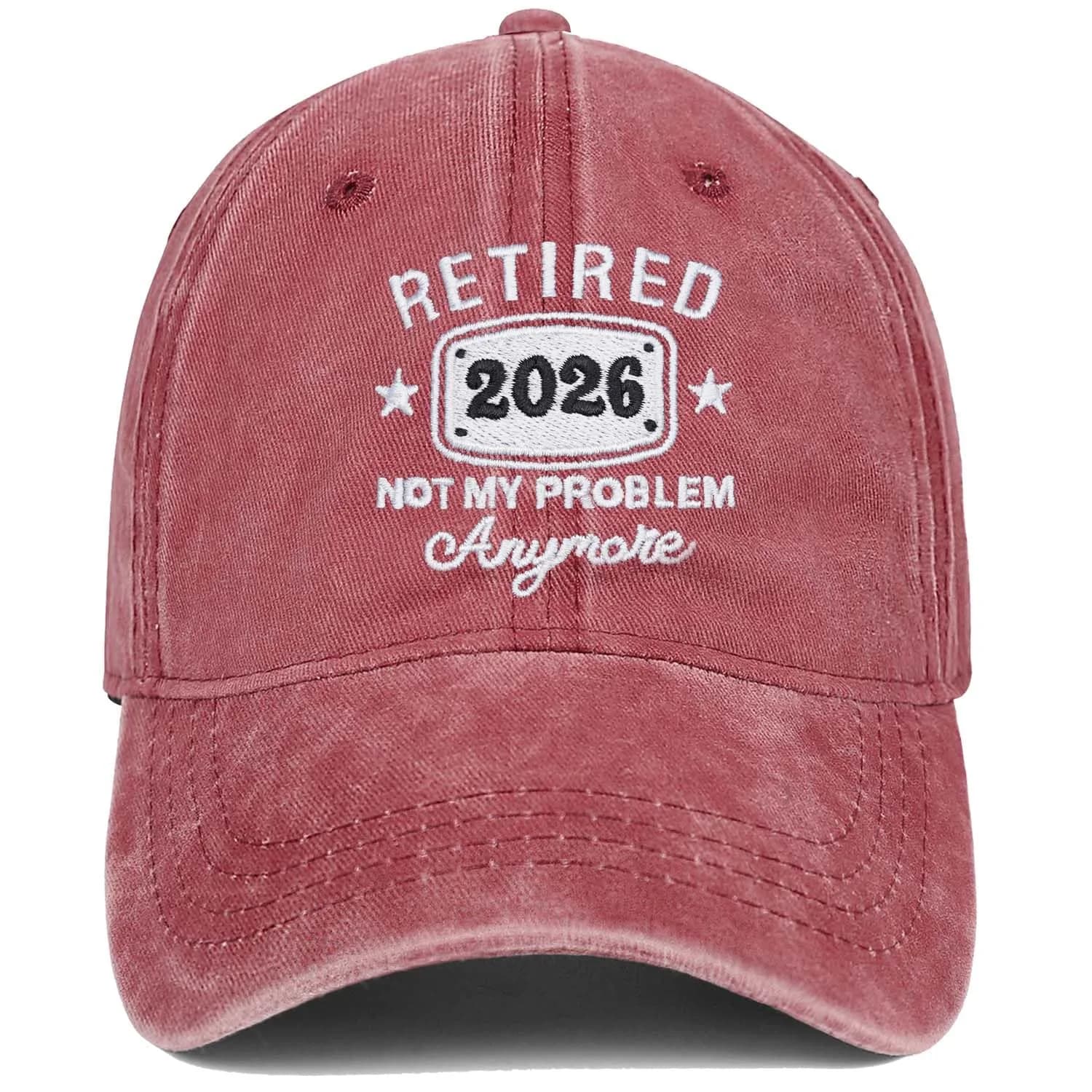 IORTY RTTY Retirement Hat Not My Problem Anymore Baseball Cap Red | Embroidered Denim, Adjustable, Unisex