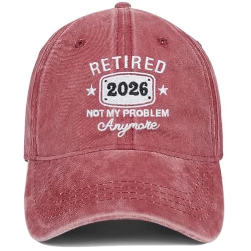 IORTY RTTY Retirement Hat Not My Problem Anymore Baseball Cap Red | Embroidered Denim, Adjustable, Unisex thumbnail 1