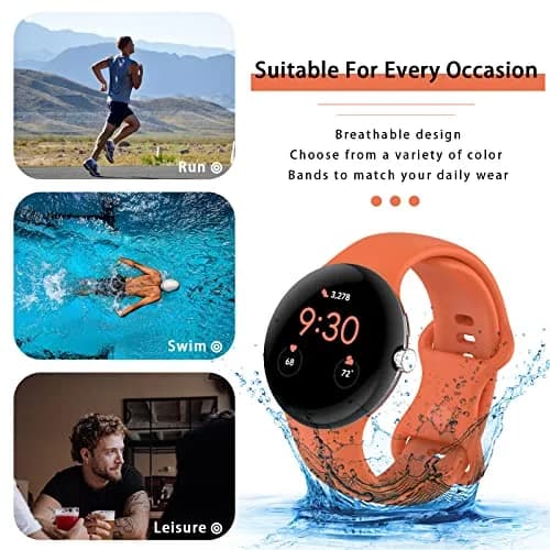 Eiavike Silicone Band Compatible with Google Pixel Watch 41mm | Breathable, Soft, Durable Sport Replacement Strap thumbnail 5