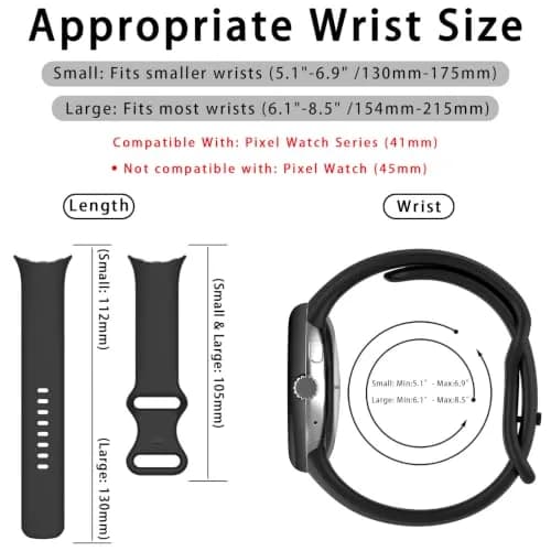 Eiavike Silicone Band Compatible with Google Pixel Watch 41mm | Breathable, Soft, Durable Sport Replacement Strap thumbnail 6