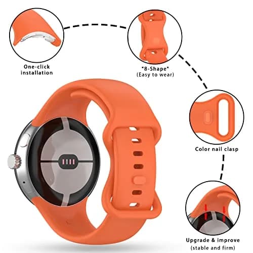 Eiavike Silicone Band Compatible with Google Pixel Watch 41mm | Breathable, Soft, Durable Sport Replacement Strap thumbnail 2
