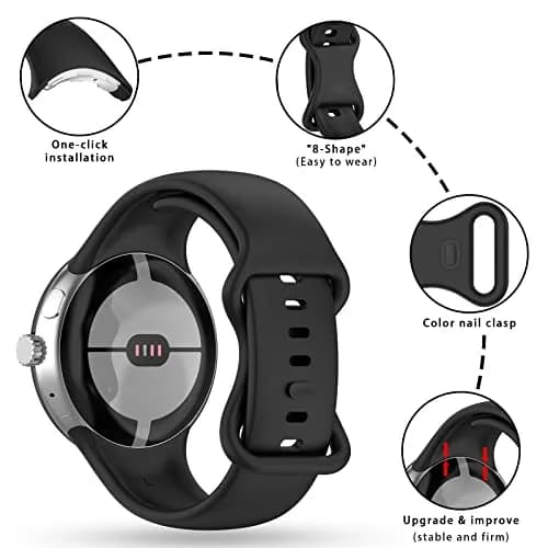Eiavike Silicone Band Compatible with Google Pixel Watch 41mm | Breathable, Soft, Durable Replacement Strap thumbnail 2