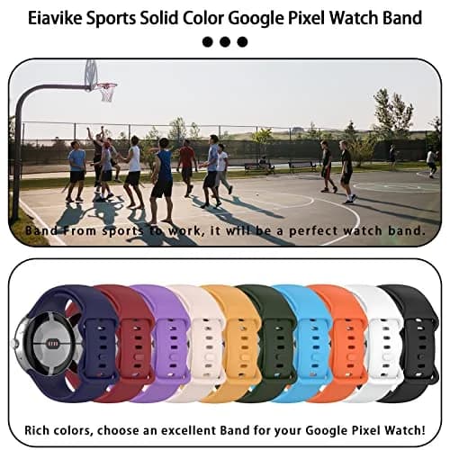 Eiavike Watch Band Compatible with Google Pixel Watch 41mm | Silicone Replacement Strap for Daily Use thumbnail 7