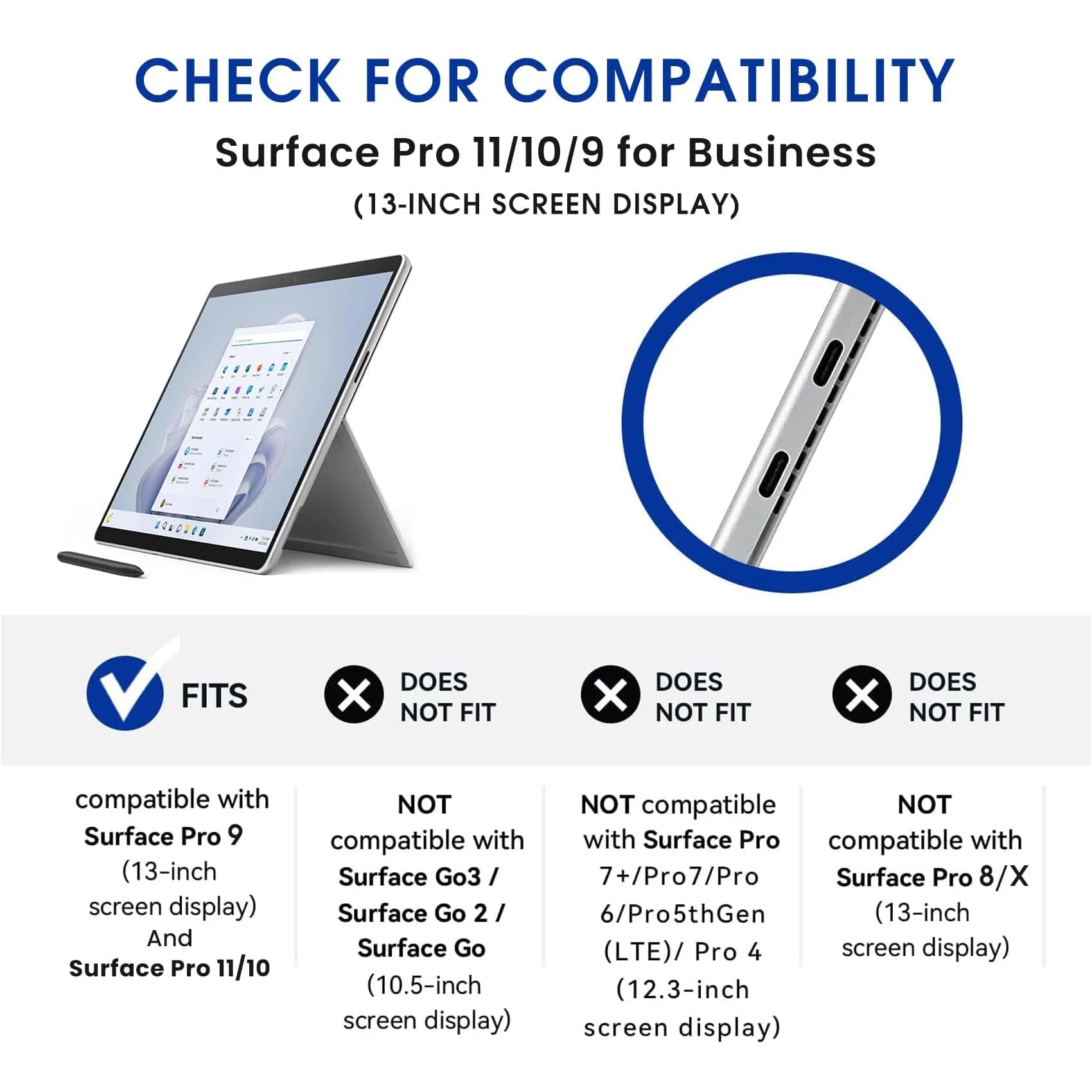 Omnpak Case for 13-inch Surface Pro 11/10/9 | Multi-Angle Stand & Stylus Holder - view 9