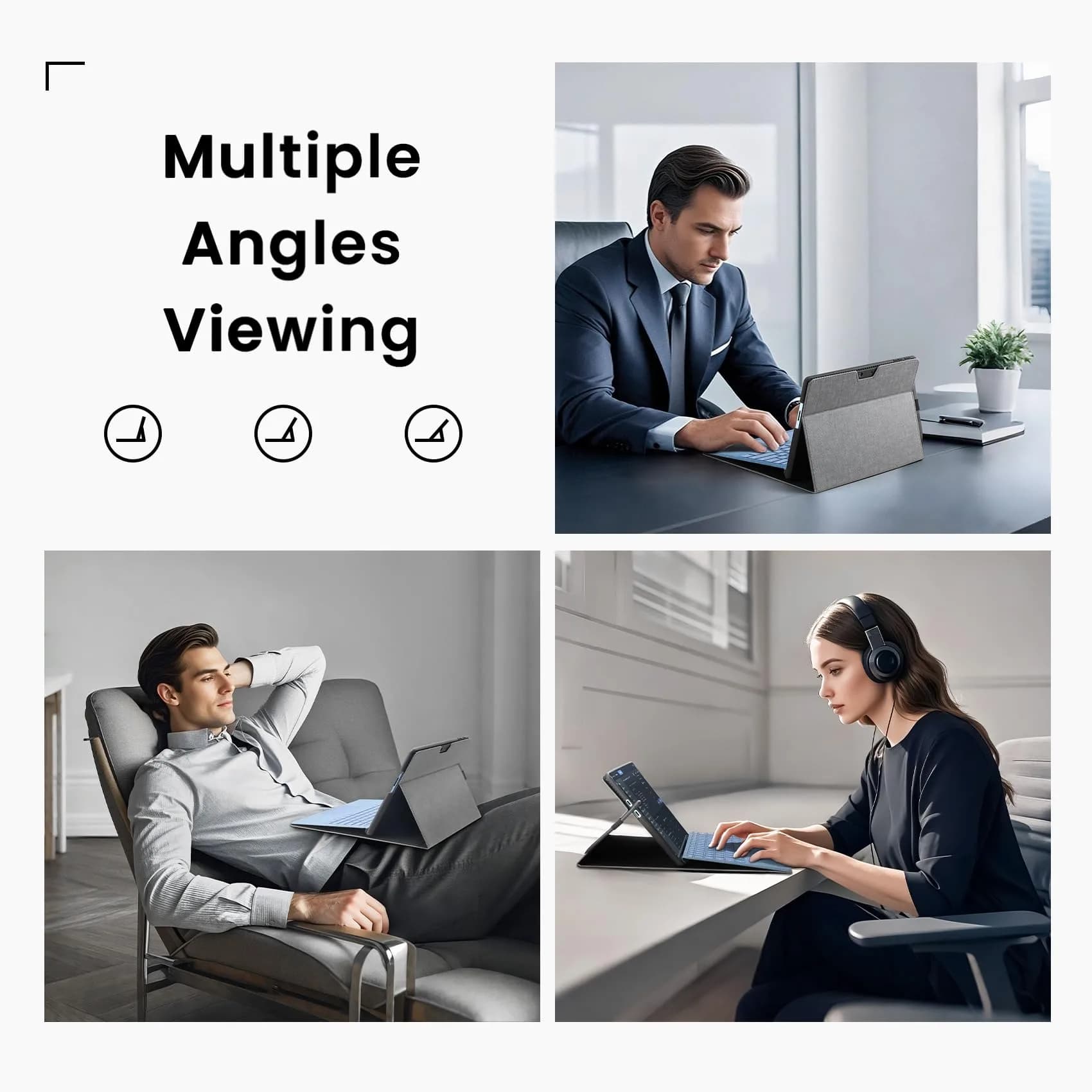 Omnpak Case for 13-inch Surface Pro 11/10/9 | Multi-Angle Stand & Stylus Holder - view 4