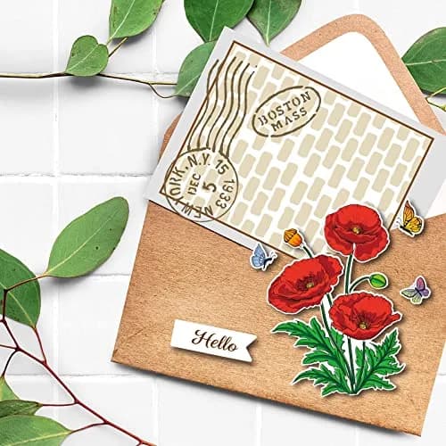 ORIGACH Realistic Corn Poppy Stamps & Dies & Layering Coloring Stencil Set | Crafting Kit for Scrapbooking & Card Making thumbnail 4