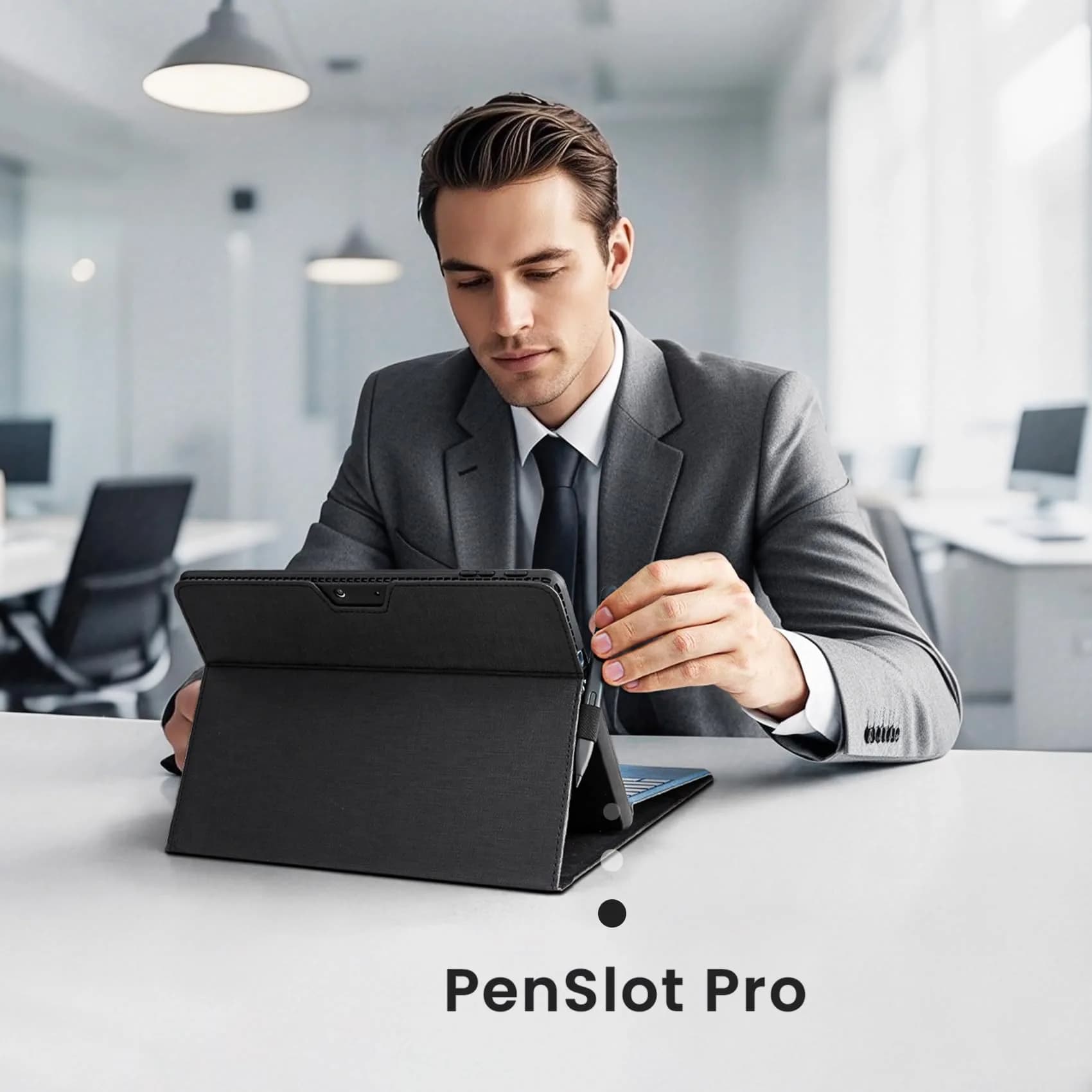 Omnpak Black Case for 13-inch Surface Pro 11/10/9 | Protective Cover with Stand & Stylus Holder - view 3