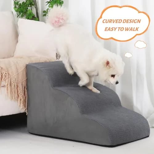 aodisman Dog Stairs for Small Dogs and Cats | 3-Step Pet Ramp for Bed & Couch with Non-Slip Design thumbnail 5