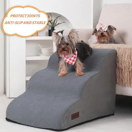 aodisman Dog Stairs for Small Dogs and Cats | 3-Step Pet Ramp for Bed & Couch with Non-Slip Design thumbnail 6