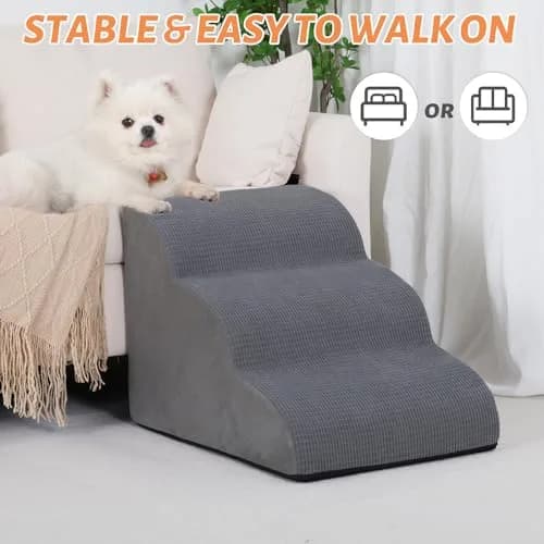 aodisman Dog Stairs for Small Dogs and Cats | 3-Step Pet Ramp for Bed & Couch with Non-Slip Design thumbnail 8
