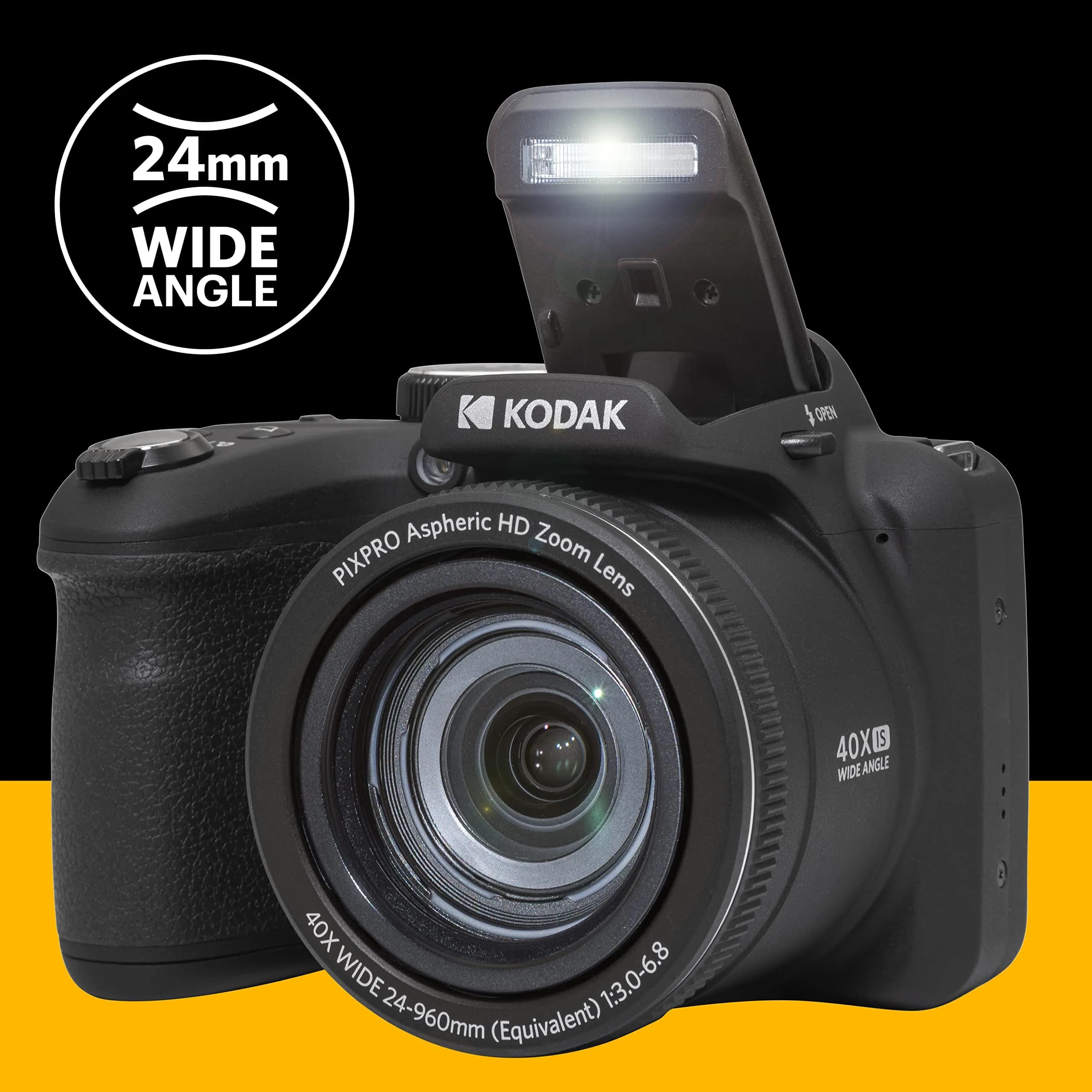 KODAK PIXPRO AZ405 Digital Camera 20MP 40x Optical Zoom 24mm Wide Angle Black | 1080p HD Video, AA Battery Powered - view 5