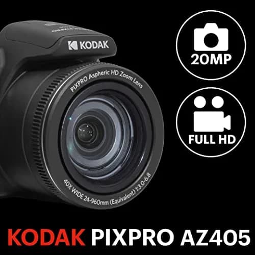KODAK PIXPRO AZ405 Digital Camera 20MP 40x Optical Zoom 24mm Wide Angle Black | 1080p HD Video, AA Battery Powered thumbnail 2