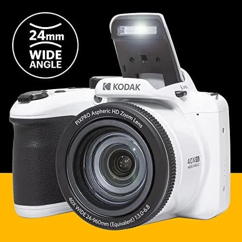 KODAK PIXPRO AZ405 20MP Digital Camera, 40x Optical Zoom, 24mm Wide Angle, 1080p HD Video, White | Travel-Ready Bridge Camera thumbnail 6
