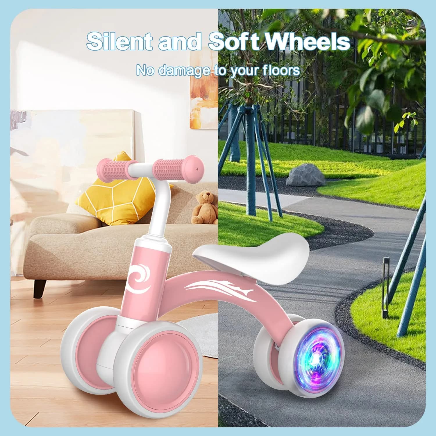 Gamfeiny Colorful Lighting Baby Balance Bike | 10-36 Months Toddler Ride-On Toy - view 7