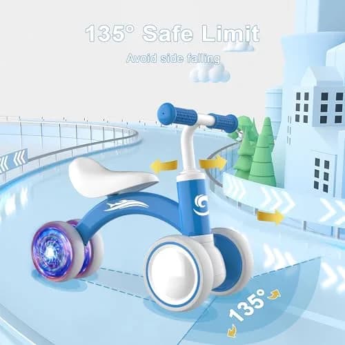 Gamfeiny Colorful Lighting Baby Balance Bike | 10-36 Months Toddler First Riding Toy thumbnail 4