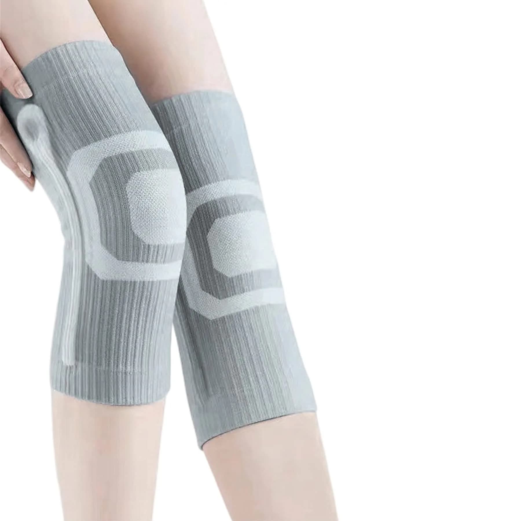 JUMISEE X Gray With Silicone Gel Spring Support Knee Sleeves for Men & Women - Large (1 Pair) - view 2