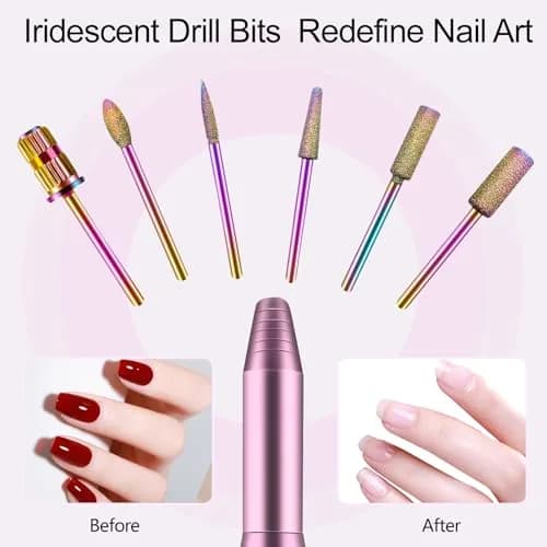 Melodly Electric Nail Drill Kit, 20000 RPM Portable USB Efile Nail File for Acrylic Gel Nails | Professional Salon Quality thumbnail 8