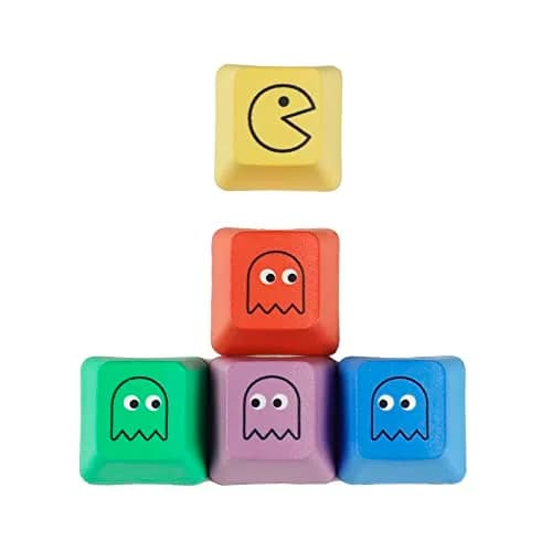 Mechkeeb OEM Pac-man 5 Keys PBT Keycaps | Retro Rainbow Dye-Sublimation for MX Mechanical Keyboards thumbnail 1
