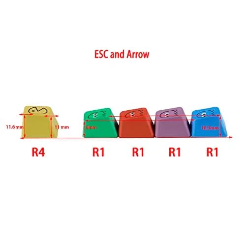 Mechkeeb OEM Pac-man 5 Keys PBT Keycaps | Retro Rainbow Dye-Sublimation for MX Mechanical Keyboards thumbnail 5