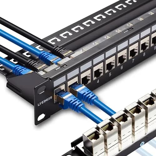 Lysymixs 24 Port STP Cat 6 Patch Panel 19 Inch Rack Mountable | 10 Gigabit Speed Transmission thumbnail 1