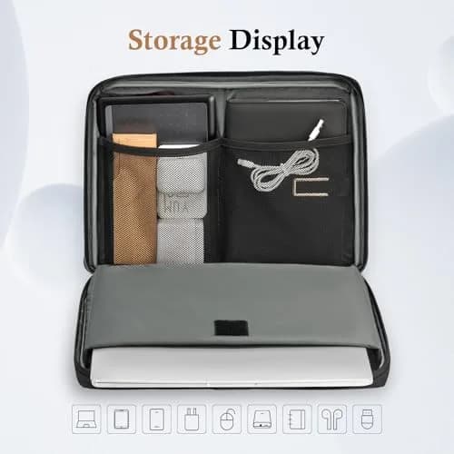 bagasin 13.3 Inch Laptop Sleeve Case TSA Friendly | Waterproof, Slim & Compatible with MacBook Pro 14 & Surface Book thumbnail 3