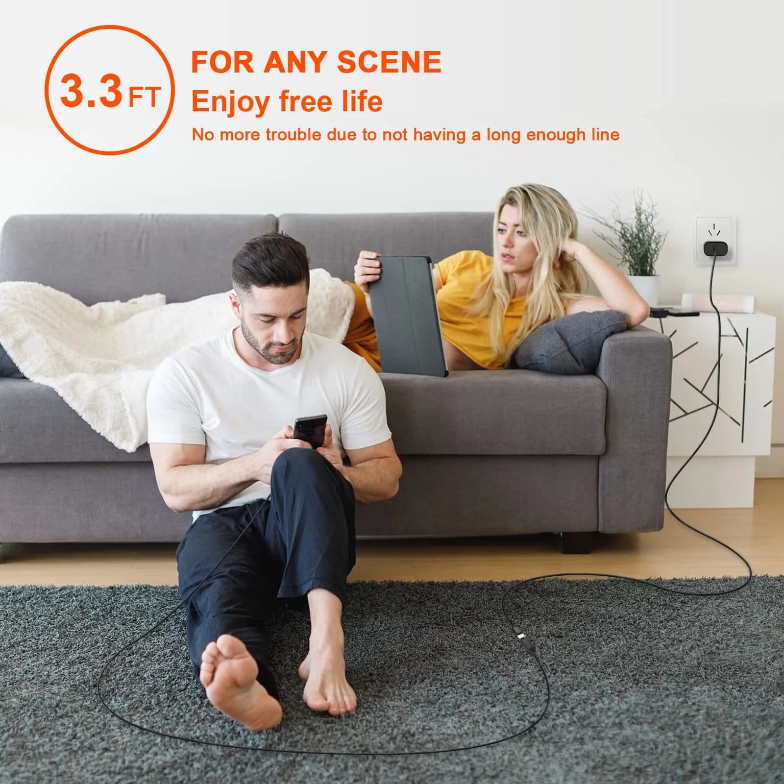 DESOFICON MFi Certified Lightning Extension Cable 1M (3.3FT) | Passes Video, Data, Audio - view 7
