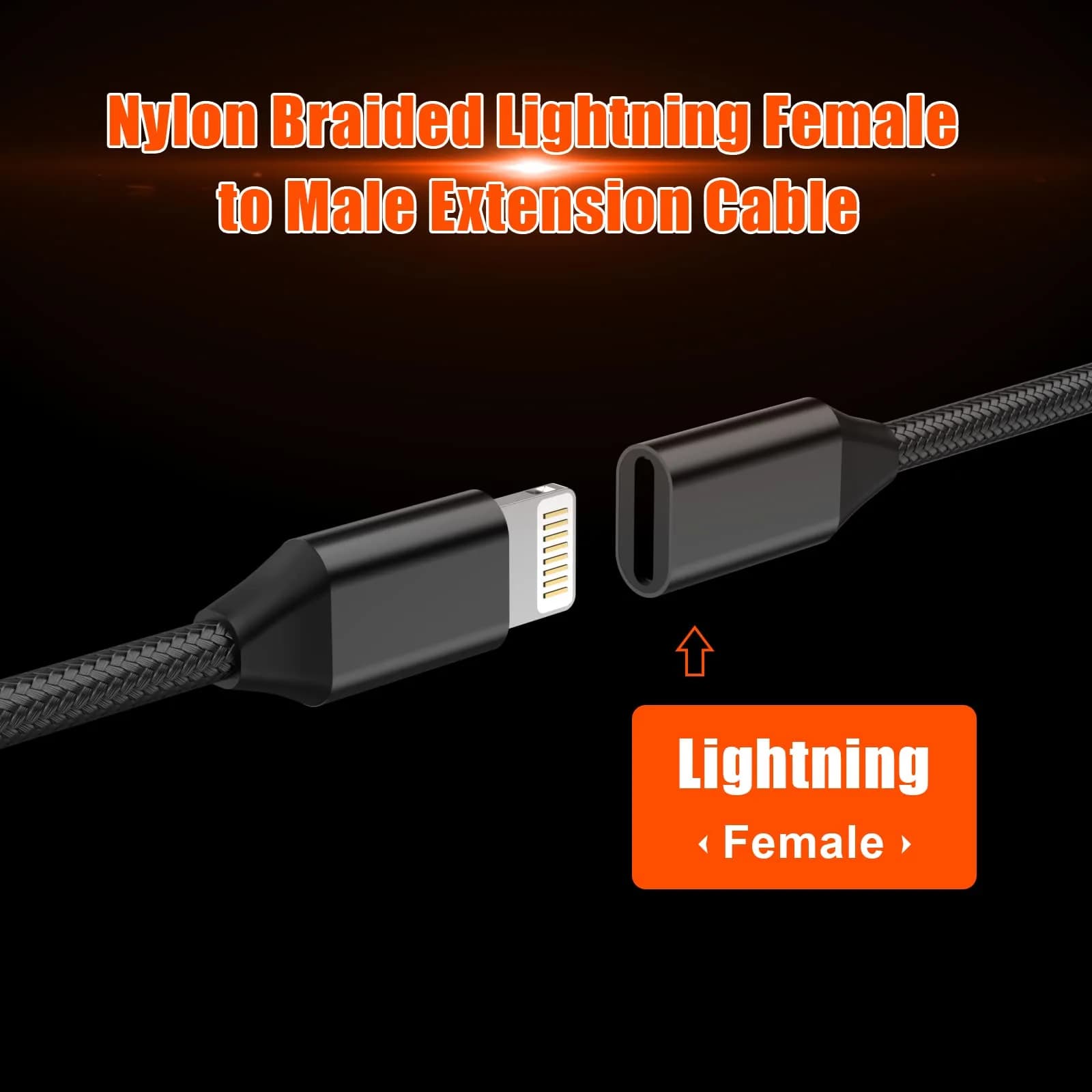 DESOFICON MFi Certified Lightning Extension Cable 1M (3.3FT) | Passes Video, Data, Audio - view 2