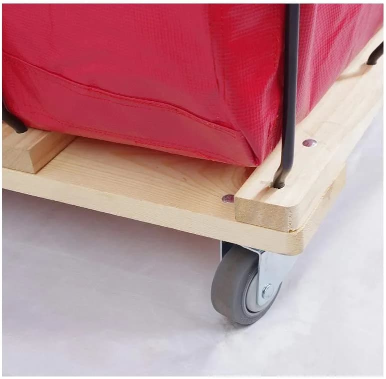 HIGOOD Vinyl Basket Truck, Service Cart Red 8 Bushel | Heavy-Duty Industrial Material Transport thumbnail 6