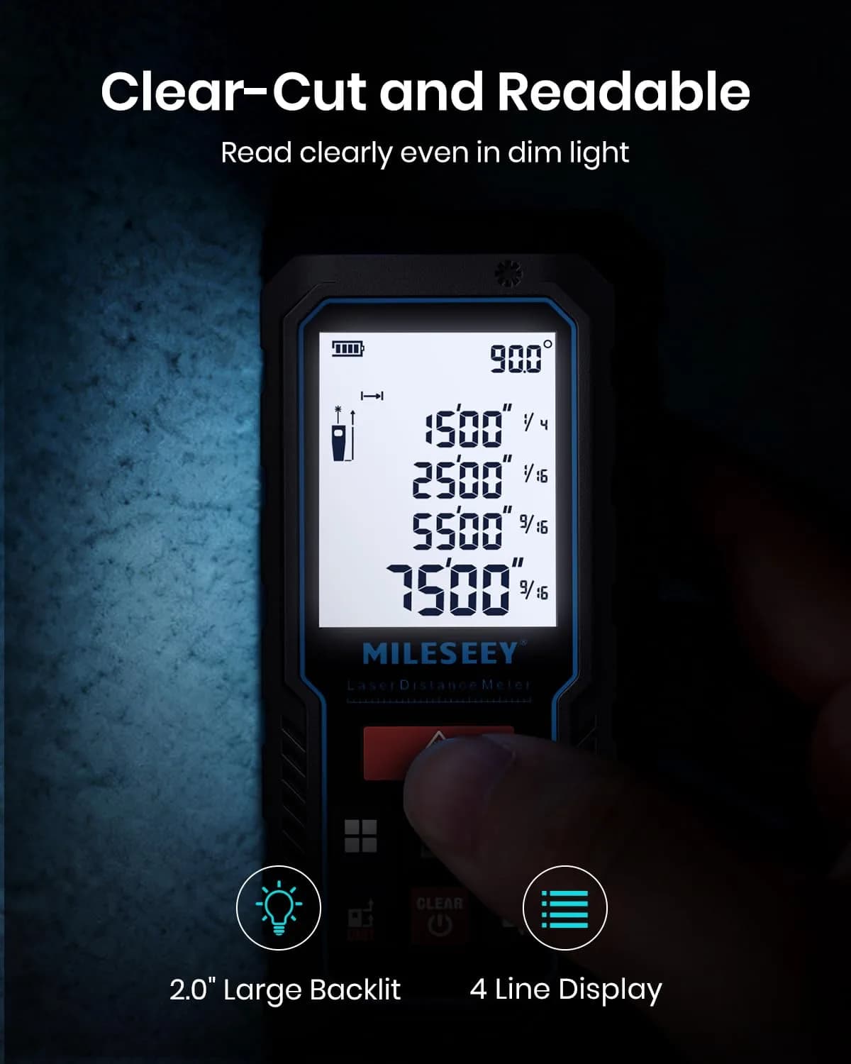 MILESEEY D5 APP Laser Measure 229ft (69.8m) with Angle Sensor & App Connectivity | Real-time Data Transfer & Floor Plan Sketching - view 6