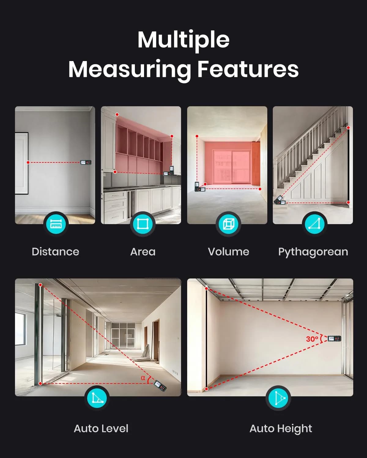 MILESEEY D5 APP Laser Measure 229ft (69.8m) with Angle Sensor & App Connectivity | Real-time Data Transfer & Floor Plan Sketching - view 8