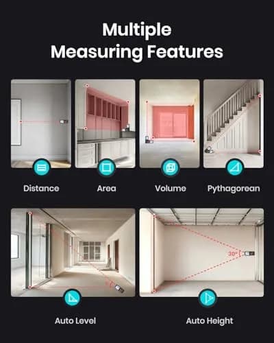 MILESEEY D5 APP Laser Measure 229ft (69.8m) with Angle Sensor & App Connectivity | Real-time Data Transfer & Floor Plan Sketching thumbnail 8