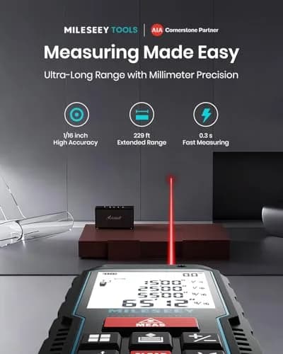 MILESEEY D5 APP Laser Measure 229ft (69.8m) with Angle Sensor & App Connectivity | Real-time Data Transfer & Floor Plan Sketching thumbnail 3