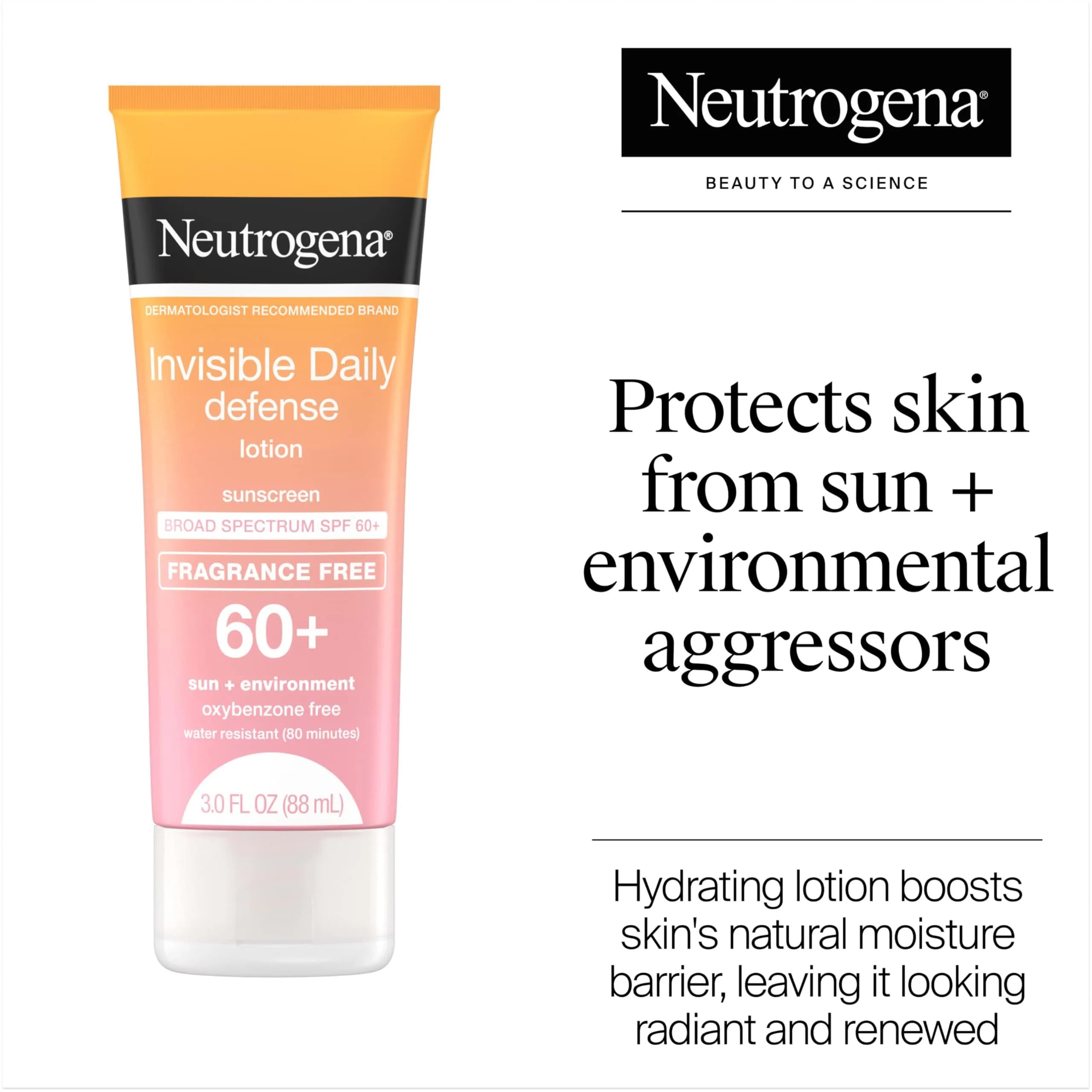 Neutrogena Invisible Daily Defense Sunscreen Lotion SPF 60+ 89ml (3.0 fl oz) | Broad Spectrum UVA/UVB Protection - view 2