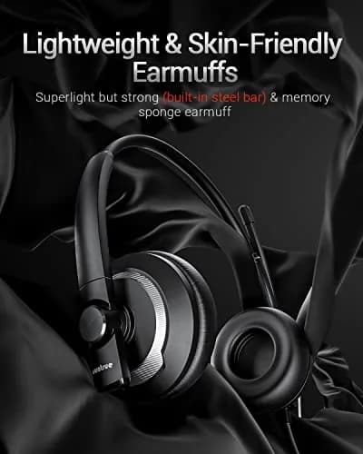 awatrue EH05-U Wired USB Headset with Noise Cancelling Microphone | 4 oz Lightweight On-Ear Computer Headset thumbnail 2