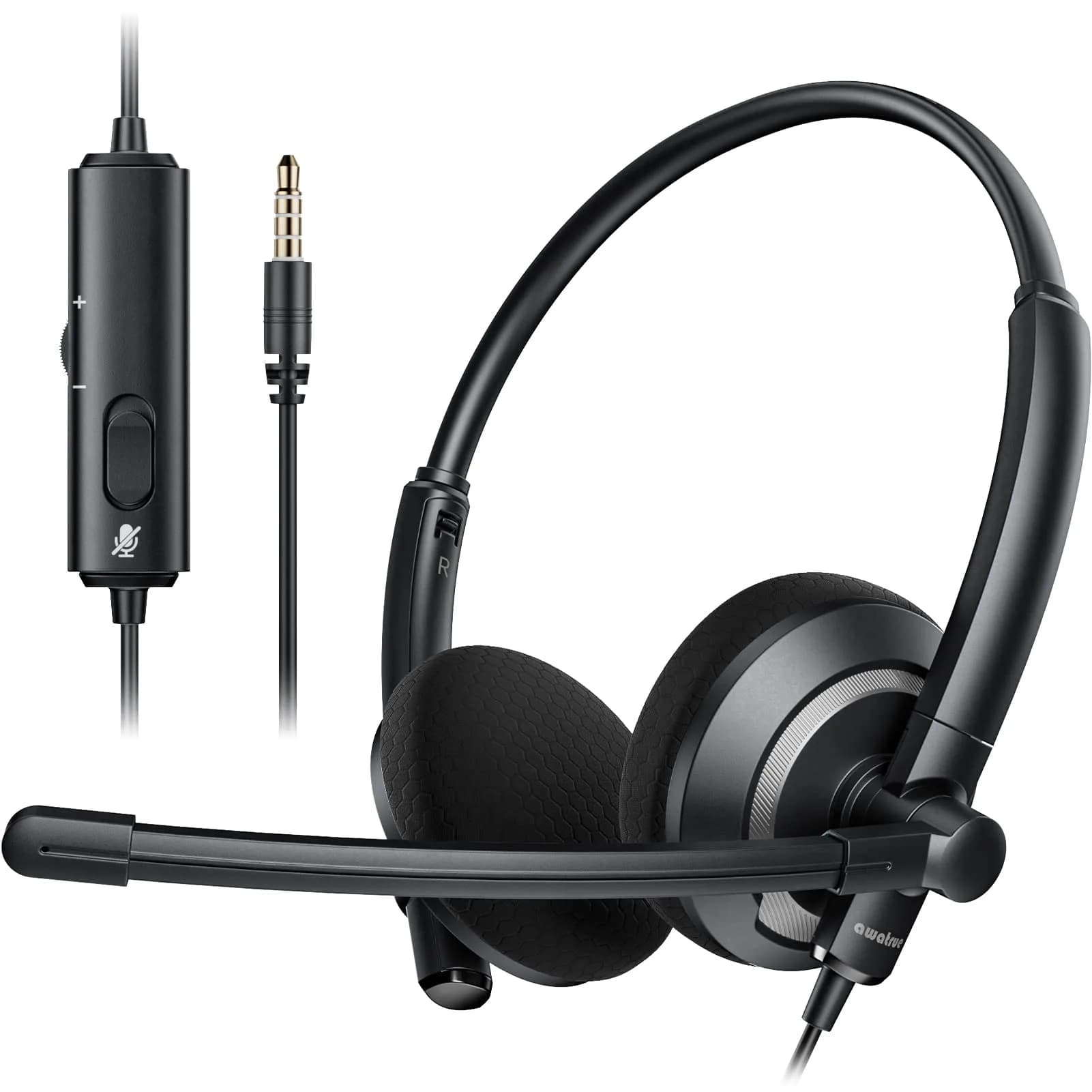 awatrue Wired Headset with Noise Cancelling Microphone | 181g (0.4lb)