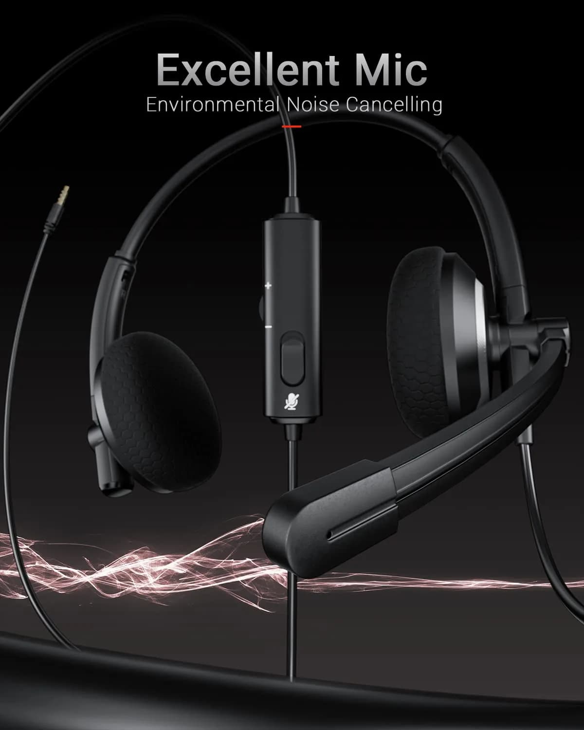 awatrue Wired Headset with Noise Cancelling Microphone | 181g (0.4lb) - view 2