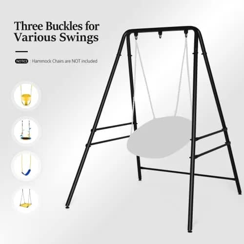 ONCLOUD Upgraded Hammock Chair Stand Metal Swing Frame, Heavy Duty Steel, Black | Indoor & Outdoor Support thumbnail 5