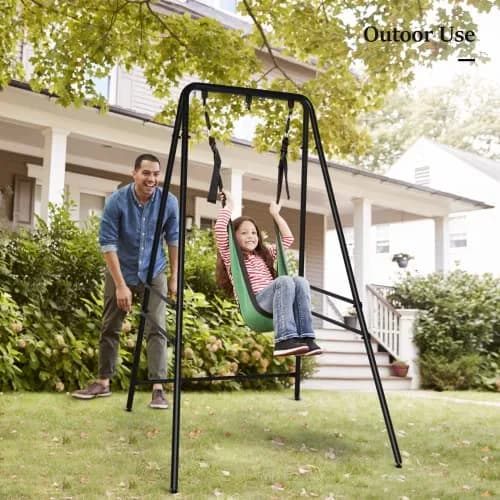 ONCLOUD Upgraded Hammock Chair Stand Metal Swing Frame, Heavy Duty Steel, Black | Indoor & Outdoor Support thumbnail 6