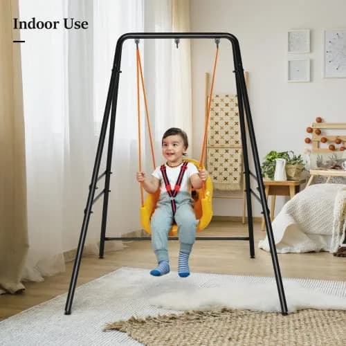 ONCLOUD Upgraded Hammock Chair Stand Metal Swing Frame, Heavy Duty Steel, Black | Indoor & Outdoor Support thumbnail 7