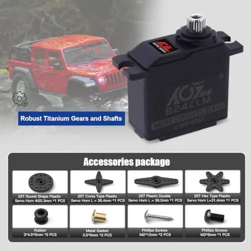 AGFRC B24CLM 6KG Waterproof Micro Servo for 1/16 RC | High Torque & IP67 Rated thumbnail 6
