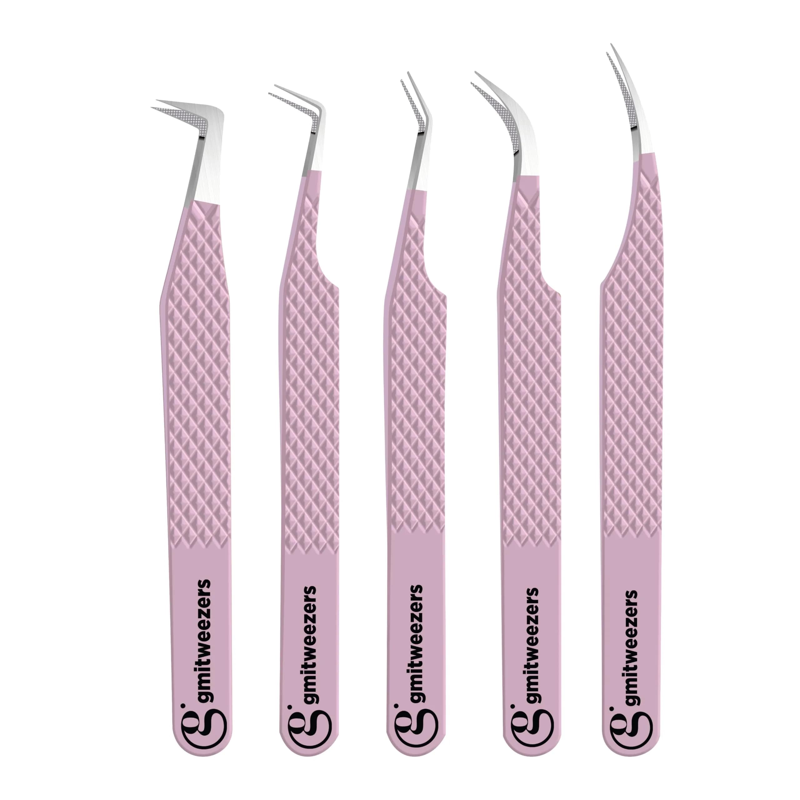 GMI TWEEZERS Fiber Tip Lash Tweezers for Eyelash Extensions | Precise, Stainless Steel, Pink — Pink