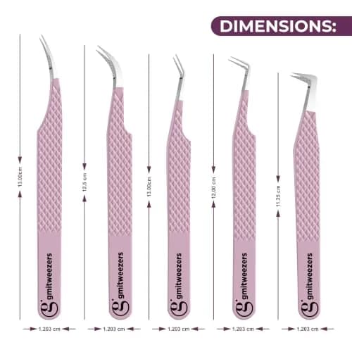 GMI TWEEZERS Fiber Tip Lash Tweezers for Eyelash Extensions | Precise, Stainless Steel, Pink thumbnail 3