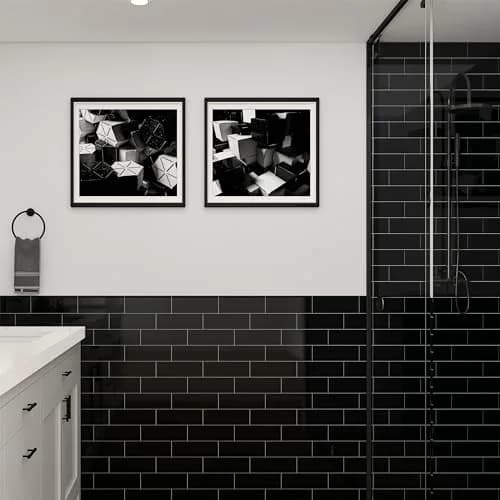TileHQ 1/2" x 12" Ceramic Jolly Trim in Semi-Gloss Black | Stylish Wall Border for Kitchen & Decor thumbnail 5