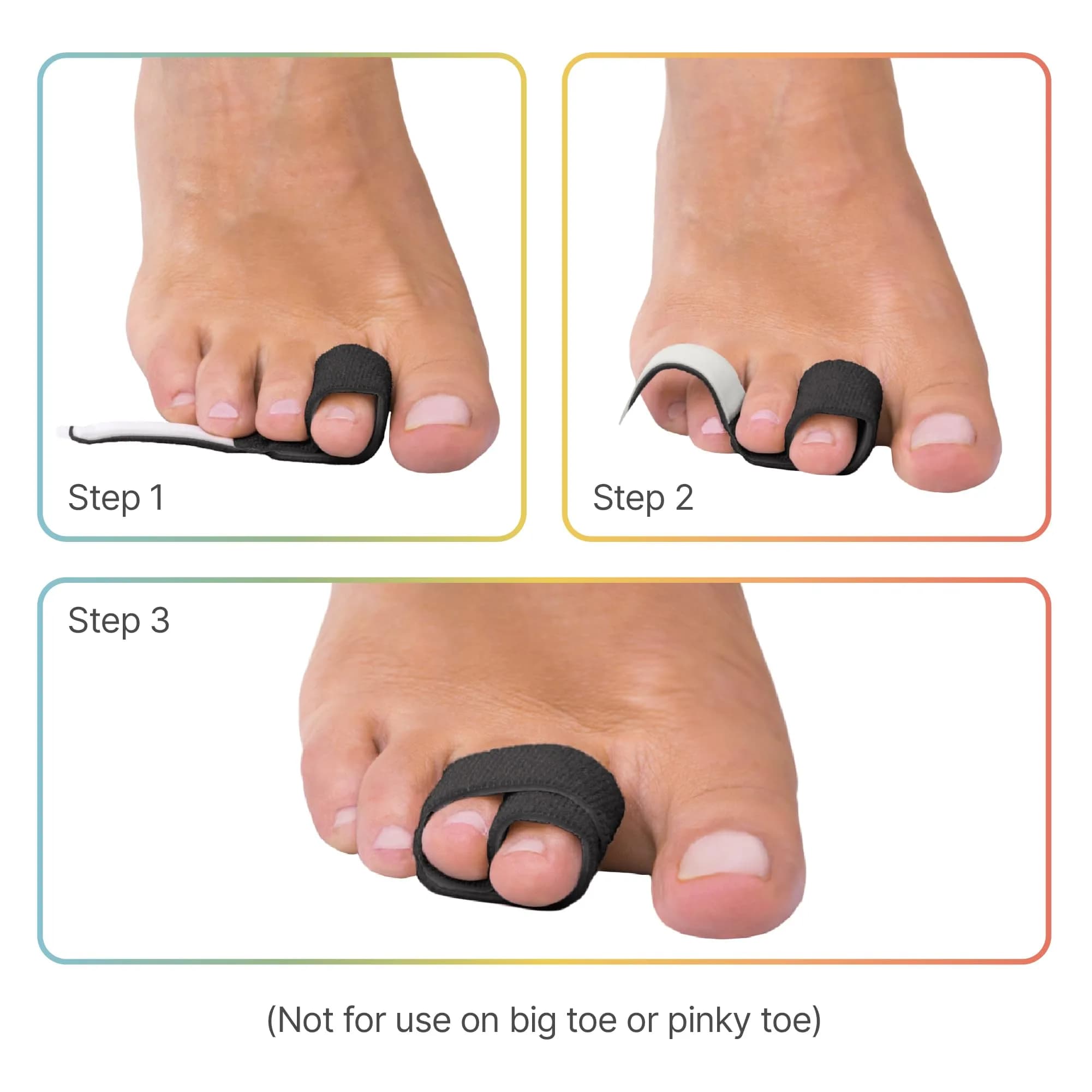 ZenToes Hammer Toe Corrector Wraps for Women & Men - 4 Count Black | Reusable Fabric Buddy Splint for Broken Toes - view 8