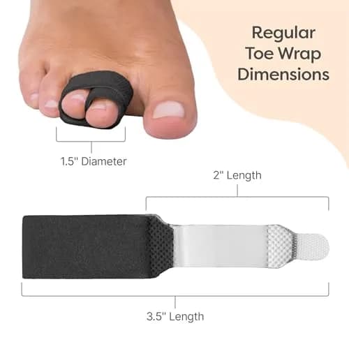 ZenToes Hammer Toe Corrector Wraps for Women & Men - 4 Count Black | Reusable Fabric Buddy Splint for Broken Toes thumbnail 9
