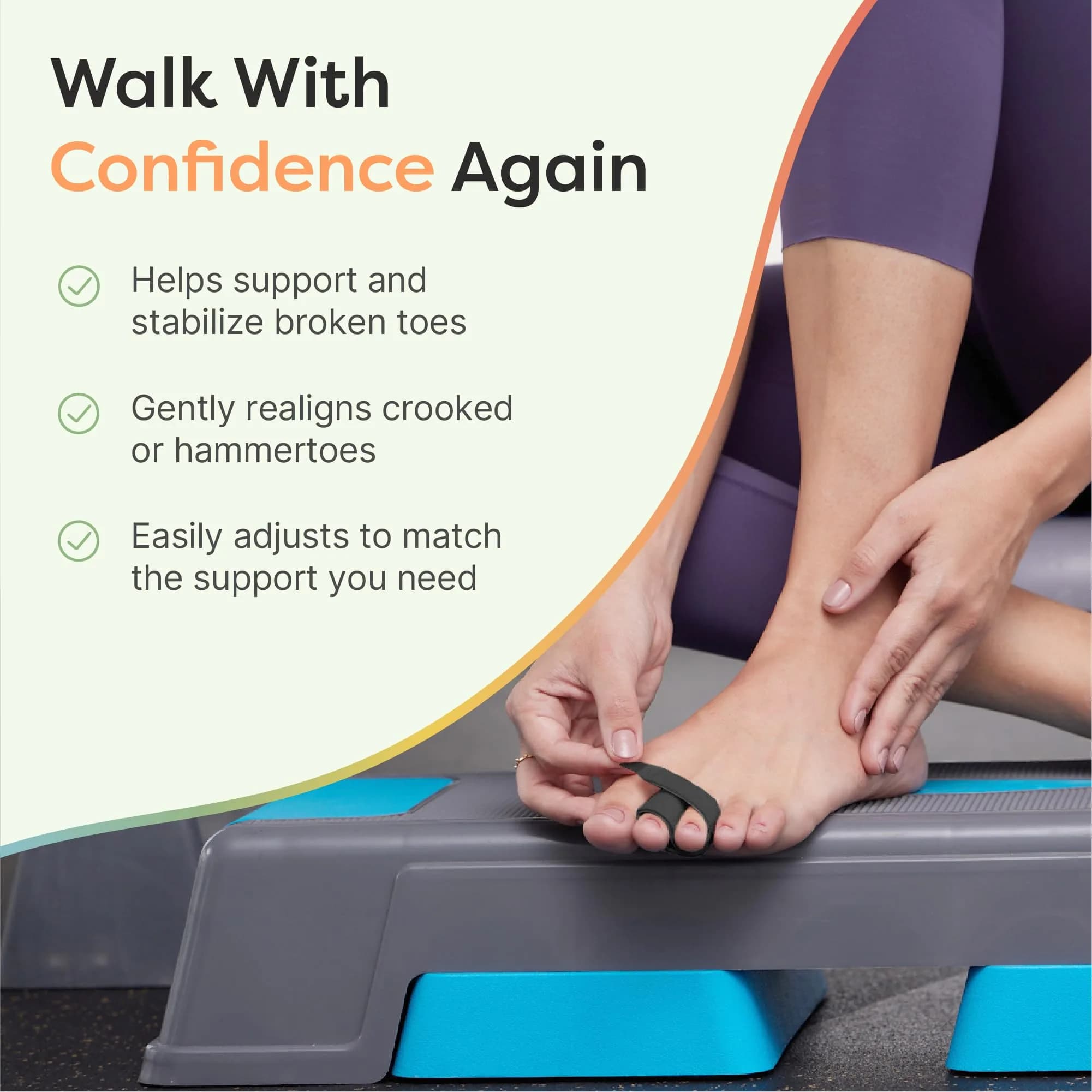 ZenToes Original Support Black Hammer Toe Straightener & Buddy Wraps, 4 Count - view 2