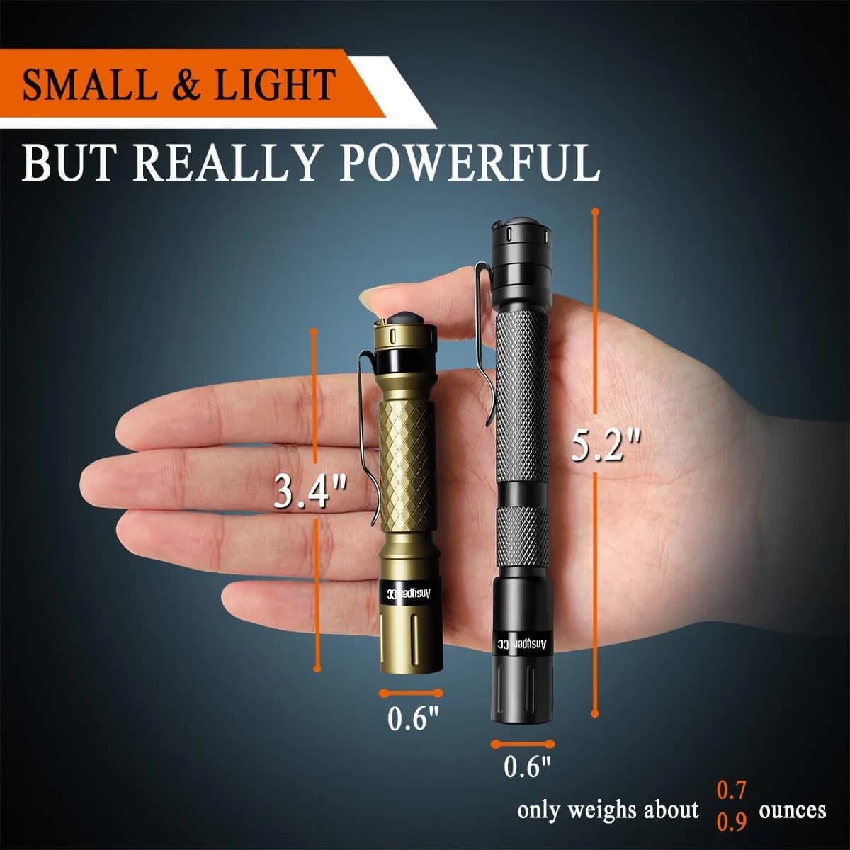 Ansyper CC LED Pen Light Flashlight 250 Lumens 3 Modes | Compact Tactical Torch with Clip - view 2