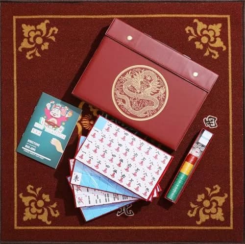 Mose Cafolo Chinese Mahjong Game Set 144 Tiles, 1.5" X-Large Melamine Tiles with Carrying Travel Case | Educational Board Game for Adults thumbnail 4